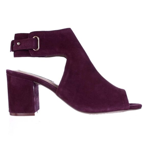 Steven by Steve Madden Venuz Peep Toe Cutout Plum Suede Sandals Size 7.5 - Picture 1 of 9